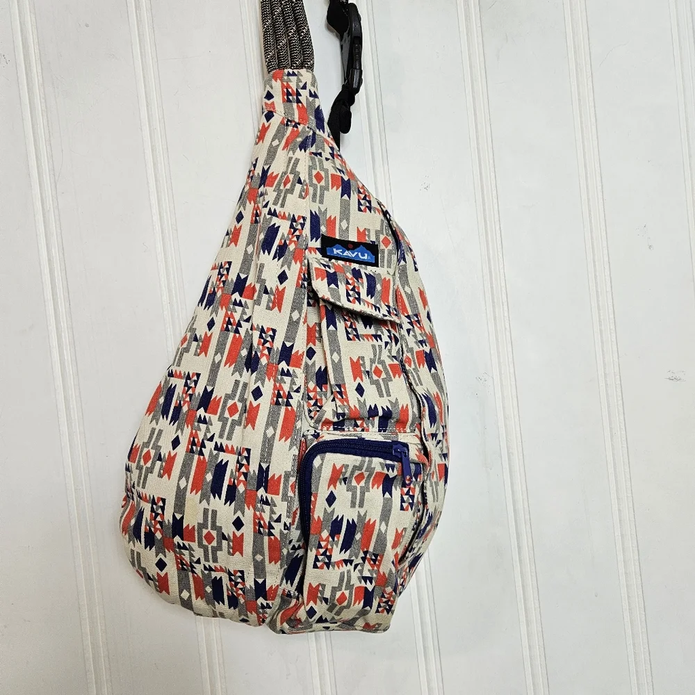 KAVU Rope Sling Bag Cotton Canvas Crossbody Hiking Outdoor Utility Pack